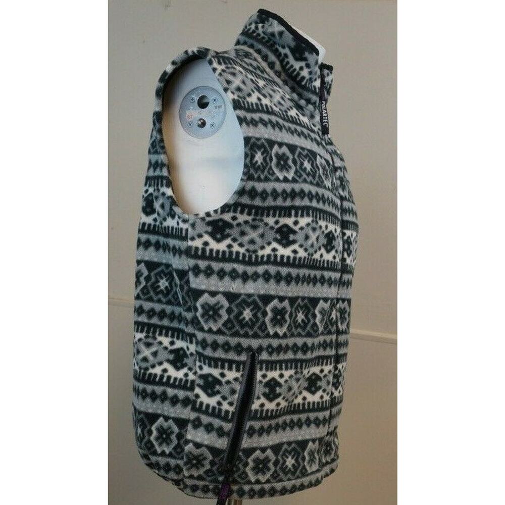 L.L. Bean Polartec Women's Vintage Full Zip Fleece Sweater Vest Size Medium Gray - Picture 3 of 6
